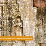 Hindu gods carving in Cambodian temples