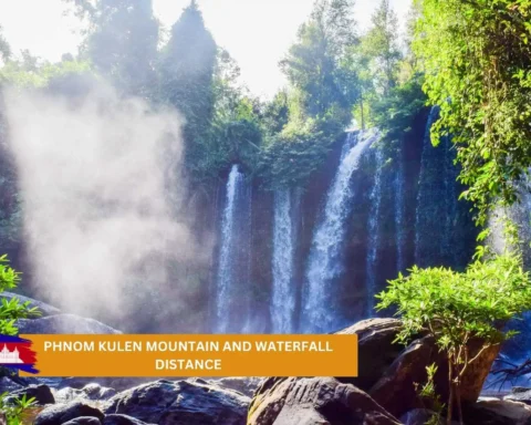 Phnom kulen mountain and waterfall distance